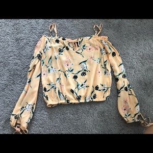 Off the shoulder long sleeve blouse